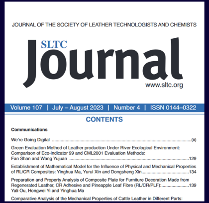 Rivista JSLTC – Analisi su pelle ovicaprina e cuoio rigenerato